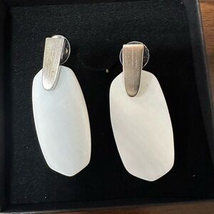 Kendra Scott White and Rhodium Statement Earrings